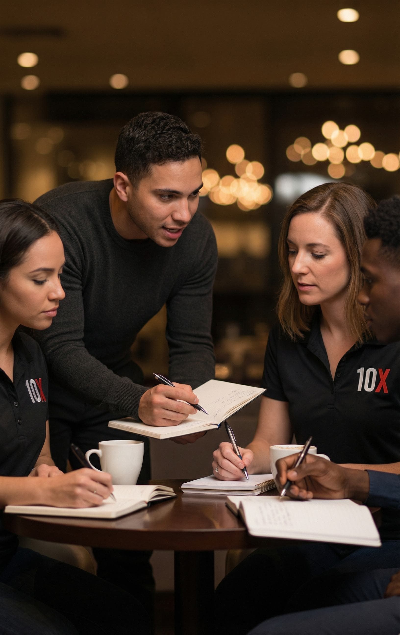 Rey Sierra working closely with his team